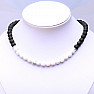 Lava stone necklace with white magnesite