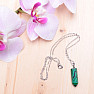 Malachite crystal pendant with chain