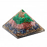 Orgonite pyramid with malachite, rose gold and lapis lazuli