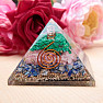 Orgonite pyramid with malachite, rose gold and lapis lazuli