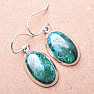 Malachite in chrysocol earrings silver Ag 925 E641