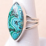 Malachite in chrysokol ring silver Ag 925 R1074