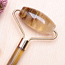 Tigerskin glass massage roller gold color