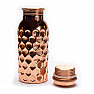 Copper fitness bottle 500 ml decorated with dimples