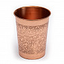 Copper cup 250 ml decorated with engravings of flowers