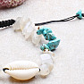 Turquoise and Moonstone Shell Bracelet with Shamballa Clasp