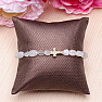 Moonstone white bracelet made of nuggets with a cubic zirconia cross