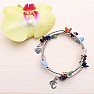 Chakra bracelet metal and seven semi-precious stones triple