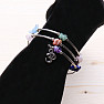 Chakra bracelet metal and seven semi-precious stones triple