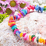 A cheerful bracelet made of colorful pieces of mother-of-pearl