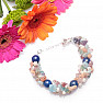 Luxury bracelet made of precious stones and pearls with lapis lazuli