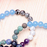 Amethyst and dumortierite beaded bracelet