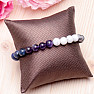 Amethyst and dumortierite beaded bracelet