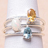 Set of silver rings opal, citrine and topaz Ag 925 17634