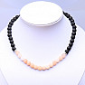 Lava stone necklace with orange moonstone