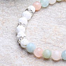 Morganite - beryl pink emerald luxury beaded bracelet with lava