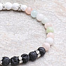 Morganite - beryl pink emerald luxury beaded bracelet with lava