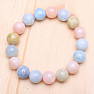 Morganite - beryl pink emerald bead bracelet extra 12 mm