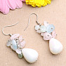 Morganite - Beryl Pink Emerald and Mother of Pearl Fashion Earrings