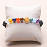 Nine planets bracelet made of semi-precious stones and lava beads