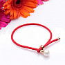 Fashion bracelet red cord with pearl