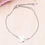 Four-leaf clover bracelet stainless steel silver color 21.5 cm