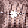 Four-leaf clover bracelet stainless steel silver color 21.5 cm