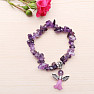 Children&#39;s bracelet made of amethyst with an angel