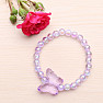 Purple rainbow children&#39;s bracelet with a butterfly