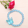 Blue rainbow children&#39;s bracelet with a butterfly