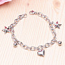 Stainless steel bracelet with hearts and stars 18.5 cm