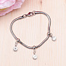 Fashion stainless steel bracelet with cut glass 19 cm