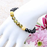 Obsidian black, khaki and yellow cracked agate men&#39;s bracelet RB Design 60