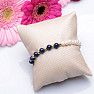 Lapis lazuli and white pearls with metal beads chain bracelet