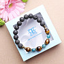 Tiger eye, apatite and lava men&#39;s bracelet RB Design 90