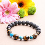 Tiger eye, apatite and lava men&#39;s bracelet RB Design 90