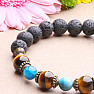 Tiger eye, apatite and lava men&#39;s bracelet RB Design 90