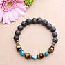 Tiger eye, apatite and lava men&#39;s bracelet RB Design 90