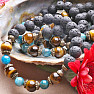 Tiger eye, apatite and lava men&#39;s bracelet RB Design 90