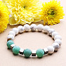 Howlit white and green cracked agate men's bracelet RB Design 77