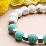 Howlit white and green cracked agate men's bracelet RB Design 77