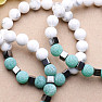 Howlit white and green cracked agate men's bracelet RB Design 77