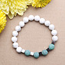 Howlit white and green cracked agate men's bracelet RB Design 77