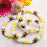 Tiger eye, cracked yellow agate and jadeite bracelet RB Design 68