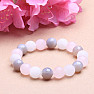 Rose quartz agate Botswana and jadeite bracelet RB Design 102