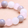 Rose quartz agate Botswana and jadeite bracelet RB Design 102