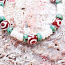 Agate Dzi with turquoise and shell design bracelet RB Design 117