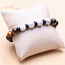 Howlite white with tiger's eye and agate men's bracelet RB Design 98