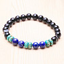 Black obsidian with African turquoise men&#39;s bracelet RB Design 99