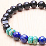 Black obsidian with African turquoise men&#39;s bracelet RB Design 99